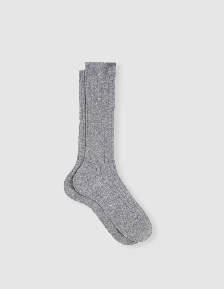 Chaussettes côtelées gris